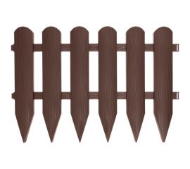 Садовое ограждение Протэкт Штакетник высота 40 см, коричневый СОШ-25/16 К 
