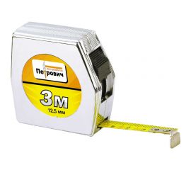 Рулетка Петрович ""PENTAGON"" 3м*12,5мм, хромированный корпус П076-0312 4100001755 