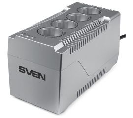 Стабилизатор SVEN VR-F1000 (≤320Вт, Вх.184-285V,4 × CEE7/4 (2*AVR, 2*сетевой фильтр) серебро SV-018818 