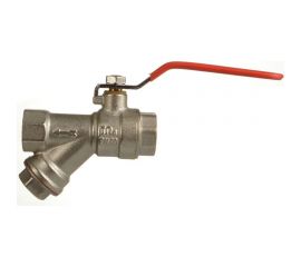 Шаровой кран с фильтром Terma RED 1/2 в/в ручка 26118 