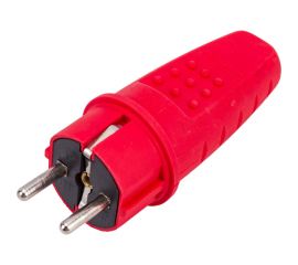 Прямая вилка UNIVersal c заземлением каучук 16А 250В ip44 цвет красный еврослот 3079 