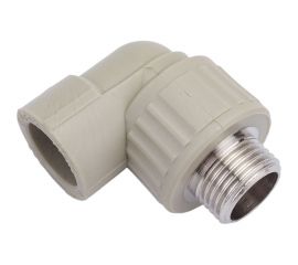 Угольник комбинированный с наружной резьбой VALFEX PP-R серый, 20 мм х1/2"", 90 градусов 10126020Г 127-0491 