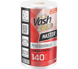 Тряпка для уборки VASH GOLD SUPER 140 листов/рулон Master 307451 