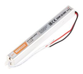 Блок питания MAKSILED 24В, 24Вт, IP20, 1A, 176x18x18мм, металл MLPS-NW-24-24-UT 