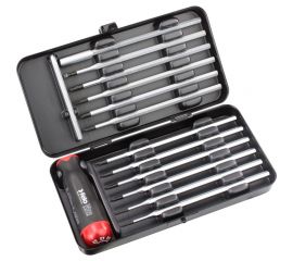 Динамометрическая отвертка Felo Серия Nm 3,0-5,4 с набором насадок 12 шт в кейсе plus/minus 10099816 