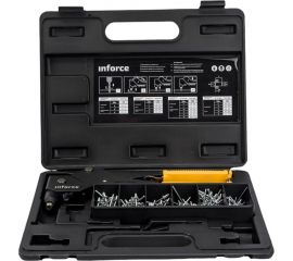Литой ручной заклепочник Inforce поворотный 360 град., в кейсе, с набором заклепок 2.4-4.8 мм 06-14-111 