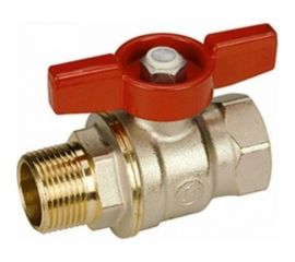 Шаровой кран Giacomini R914 DADO 1"", внутренняя/наружная, ручка-бабочка красная, никелированный R914X025 