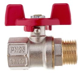 Кран шаровой RTP латунный, вн/нар., PN 25, ручка бабочка, G 1/2 34885 