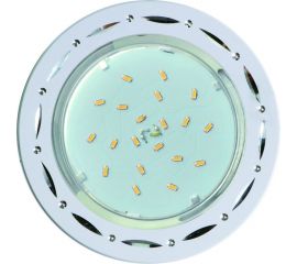 Встраиваемый светильник Ecola GX53 H4 DL5385 без рефлектора, точки-полоски, белый-алюминий 20x110 FW5385ECB 