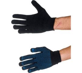 Перчатки Факел х/б, 10класс, ЛЮКС с ПВХ ТОЧКА, 51-53гр, 150текс, черные, 10 пар 87480534 