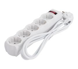 Сетевой фильтр Cbr 5 евророзеток длина кабеля 1,8 метра цвет белый пакет CSF 2505-1.8 White PC 