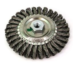 Щетка дисковая жгутовая 125x6 мм, М14, ворс нержавеющая сталь 0.5 мм для УШМ SIT 2108 
