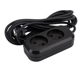 Сетевой удлинитель МПП УДЛИНИТЕЛЬ У-2-3, 1300 Вт, 6А, 2гнезда, 3 м, без заземления, черный, ПВС, 2x0,75 999000000003402 