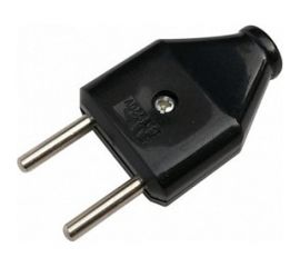 Разборная вилка General Lighting Systems GRV-P-6-F-B-IP20 6А плоская, без заземления, черная IP20 470507 