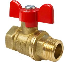 Шаровой для воды VALFEX 1/2"" ВР/НР ручка-бабочка, латунный 11Б27фт1М VF.218.LB1.012.Bir 