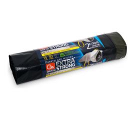 Пакеты для мусора EXTRA STRONG с завязками 30 л, 15 шт в рулоне GRIFON 101-074 