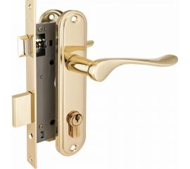 Врезной замок с ручками Аллюр 127/1 GP латунь 1081 