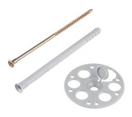 Дюбель для теплоизоляции с металлическим гвоздём с термоголовкой 8х120, 250шт Tech-Krep 130099 