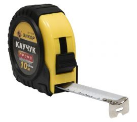 Рулетка Энкор Каучук Промо 10м, с фиксатором 14204 