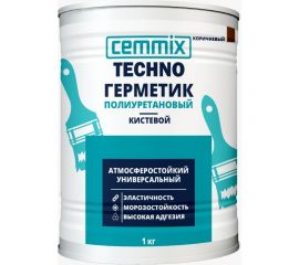 Герметик полиуретановый CEMMIX ""Кистевой"", банка 1 кг, цвет коричневый 85498728 