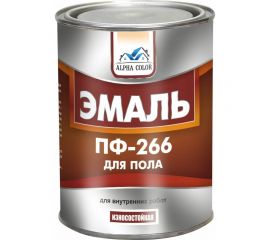Эмаль для пола Царицынские краски Alpha Color ПФ-266, золотисто-коричневый, 0.8 кг 34792 