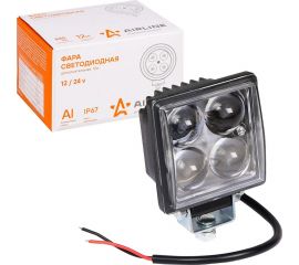 Светодиодная квадратная фара Airline 4 LED направленный свет, 12W, 76x76x46, 12/24V ALED001 