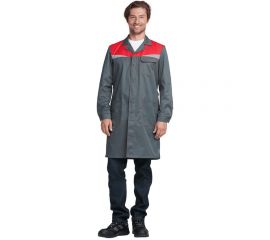 Халат ГК Спецобъединение КМ-10 ЛЮКС, серый-красный, размер 104-108, рост 182-188 Хал 541/104/182 