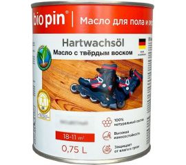 Масло для пола с твердым воском BIO PIN 1910 Hartwachsol в цвете Прозрачный коричневый 0.75 л 19101F103 