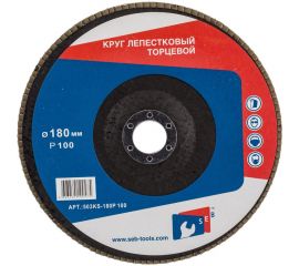Круг лепестковый торцевой 180х22.2 мм, Р100, КЛТ1 S.E.B. 503KS-180P100 