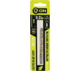 Сверло по металлу HSS TIN 6x93 мм, нитридтитановое покрытие On 14-21-060 