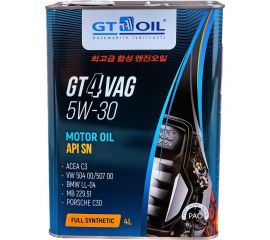 Масло GT OIL gt 4 vag, sae 5w-30, api sn, 4 л 8809059409879 