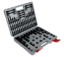 Набор клиновых и ступенчатых прижимов STANDARD M16x2, паз 17.7 мм, 58 предметов DeBever DB-S-CKSM16T177 