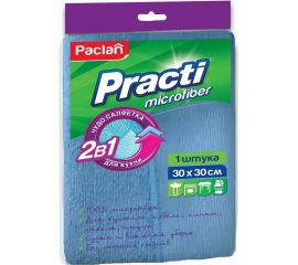 Салфетка 2 в 1 из микрофибры для кухни Paclan 30х30см голубая 42087481 