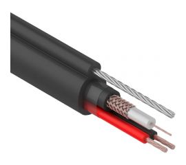 Кабель REXANT КВК-П-2+2x0,75 кв.мм, +ТРОС черный 01-4107 