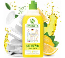 Средство для мытья посуды Synergetic ЛИМОН, концентрированное, гель, 500 мл 