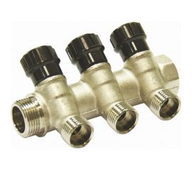 Коллектор СТМ 3 выхода, наружная резьба, вентиль, 3/4х1/2 C3MV3412N 