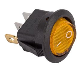 Круглая клавиша Nord-Yada 250V 6А желтая с подсветкой (3контакта) ON-OFF (2шт в упаковке) 905485 