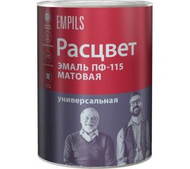 Универсальная эмаль Расцвет ПФ-115 матовая, белая, 0.9 кг 10816 