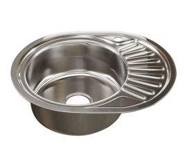 Мойка mixline овальная, 45х57х16 см, 0.6, левый выпуск 3 1/2, с сифоном 528190 