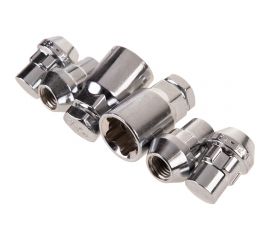 Гайки секретки М12x1.50, 32 мм, конус закр 5 луч 2 кл, хром 005, 4 шт SKYWAY S10702005 