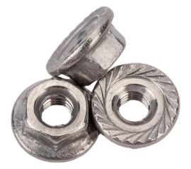 Шестигранная гайка с фланцем с насечками DINFIX ДИН 6923, нерж. А2, M3, 10 шт. 00-00002966 