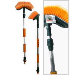 Телескопическая щетка для мытья LI-SA проточная ручка, 88-140см, с клапаном для подачи воды, изогнутая форма LS017 39792 