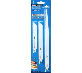 Набор полотен для сабельной электроножовки 3 шт vertextools НП-150-200-300 