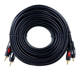 Шнур REXANT 2 RCA - 2 RCA, длина 10 метров, черный 17-0148 