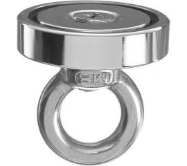 Неодимовый магнит с петлёй для авто Cartage диаметр 48 мм, сцепление 75 кг 5180109 