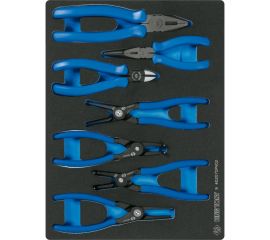 Набор съемников стопорных колец, пассатижей и бокорезов KING TONY ложемент, 7 предметов 9-40207GPV2 