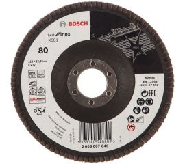 Круг лепестковый Best for Inox для УШМ (125х22,2 мм; К80) Bosch 2608607640 