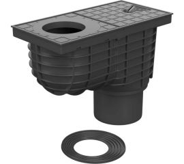 Дождеприёмник-трап со сливом из крыши MCH Chudej с нижним сливом, D110, стандарт, черный 325 E 