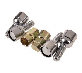 Болты секретки M12x1.50x28 мм, Сфера вращ 2 кл хром 003, 4 шт SKYWAY S10701003 