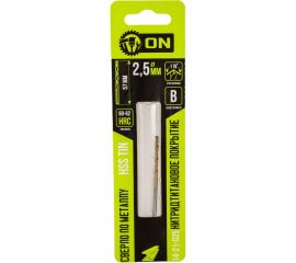 Сверло по металлу HSS TIN 2.5x57 мм, нитридтитановое покрытие On 14-21-025 